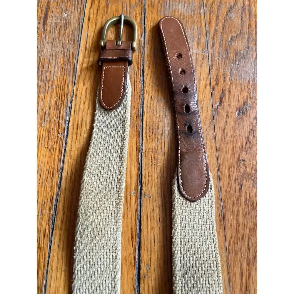 Vintage DOONEY & BOURKE Beige Surcingle Belt Womens sz 36